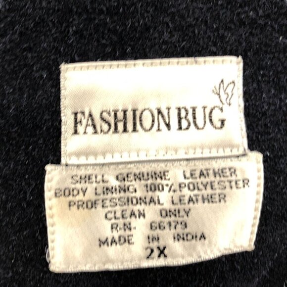 Vintage Fashion Bug Woman's Leather Patch Vest Jacket 2X Patchwork Genuine Leath - Picture 6 of 8